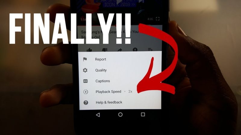 Youtube mobile playback speed description