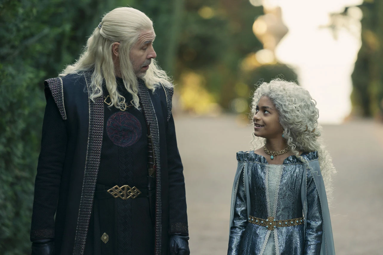 King Viserys and Laena Velaryon