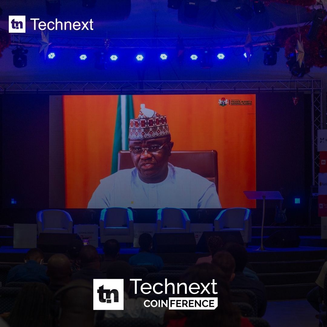 Nigerian minister of state for budget and national planning, Prince Clem Akanade Agba speaking at Coinference 2021
