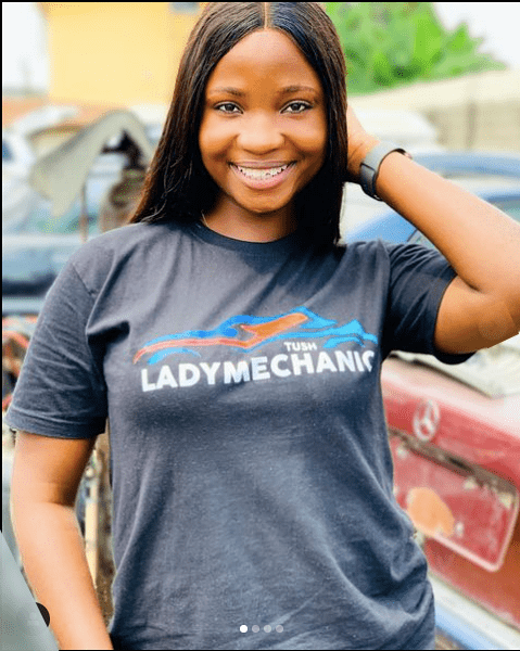 Meet Ajayi Oluwatosin, the popular Lady Mechanic influencer
