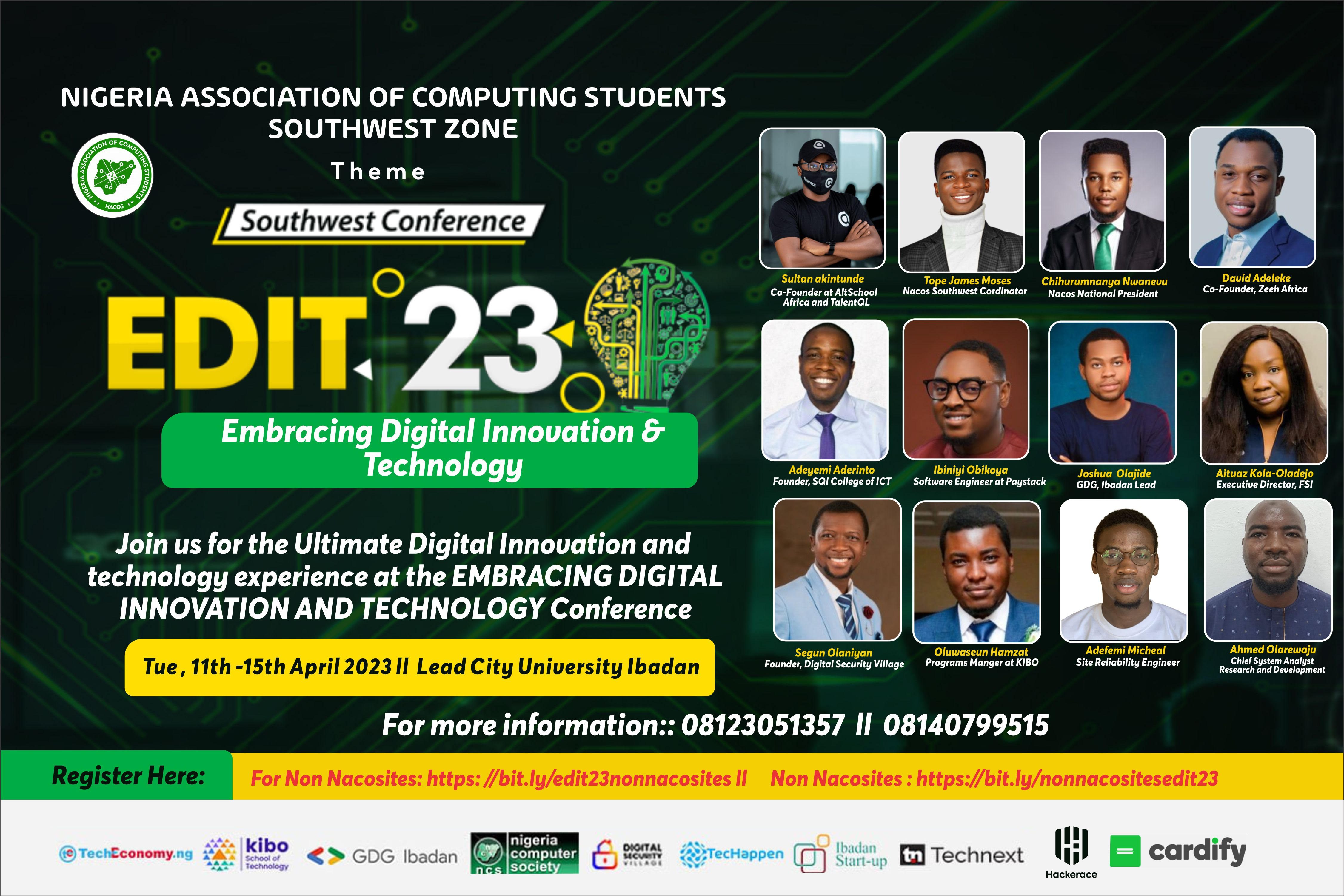 NACOS SOUTHWEST announces EDIT 23" to lead discussions on emerging tech trends