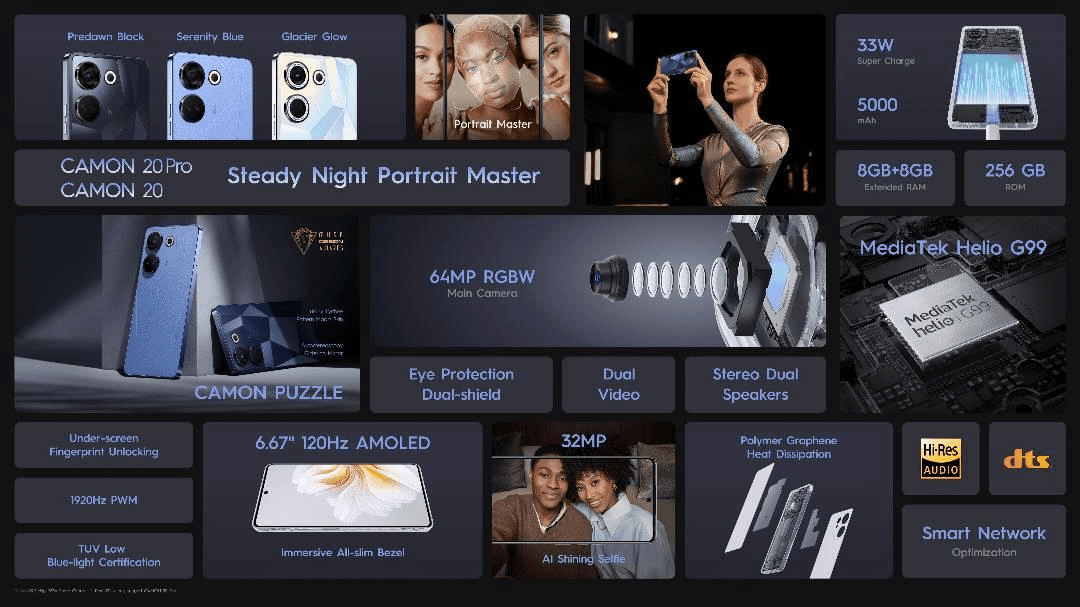 TECNO CAMON 20: The ultimate device for non-stop fun and creativity!
