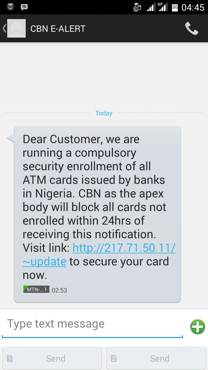 SMS phishing