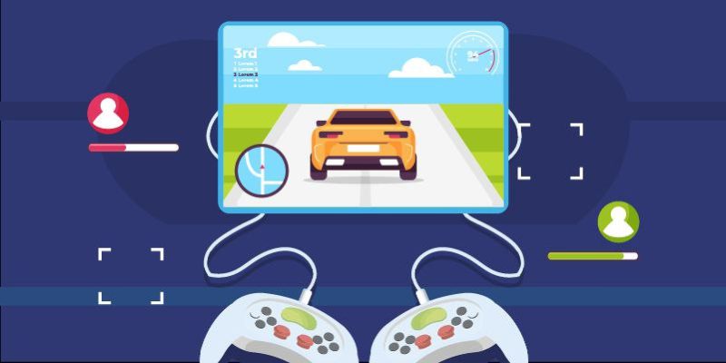 game pads connected to a televison