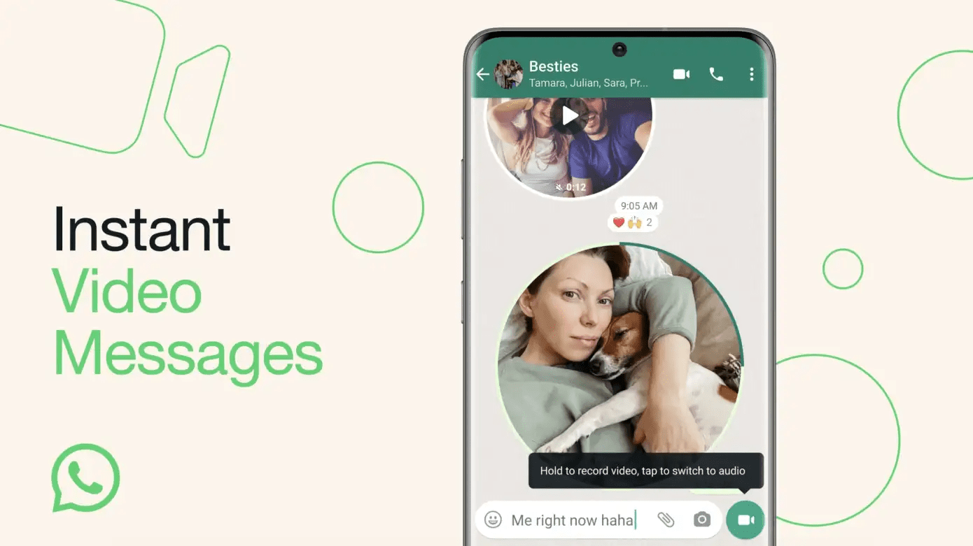 WhatsApp now lets you send short video messages in chats