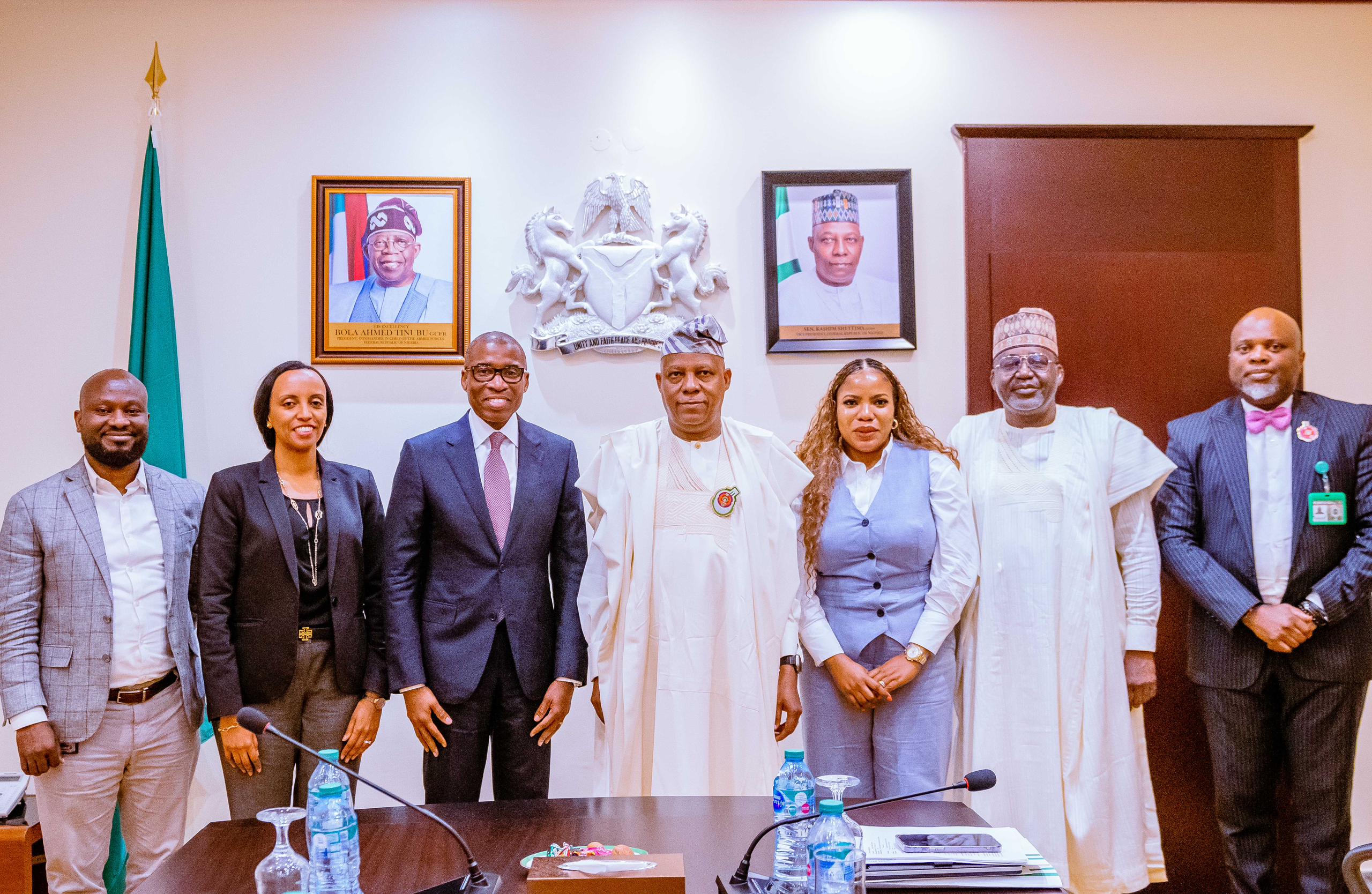 From Left to Right 1. Kayode Akomolafe - Enterprise Lead, AWS 2. Amrote Abdella - General Manager, Sub Saharan Africa 3. ⁠Uwem Ukpong - VP Global Services, AWS 4. ⁠His Excellency, Kashim Shettima, The Vice President of the Federal Republic of Nigeria 5. ⁠Nnenna Irebisi - Strategic Government Lead, West Africa 6. ⁠Deputy Chief of Staff to the President, Ibrahim Hadejia 7. ⁠Dr Tope Fasua, Special Adviser to the President on Economic matters