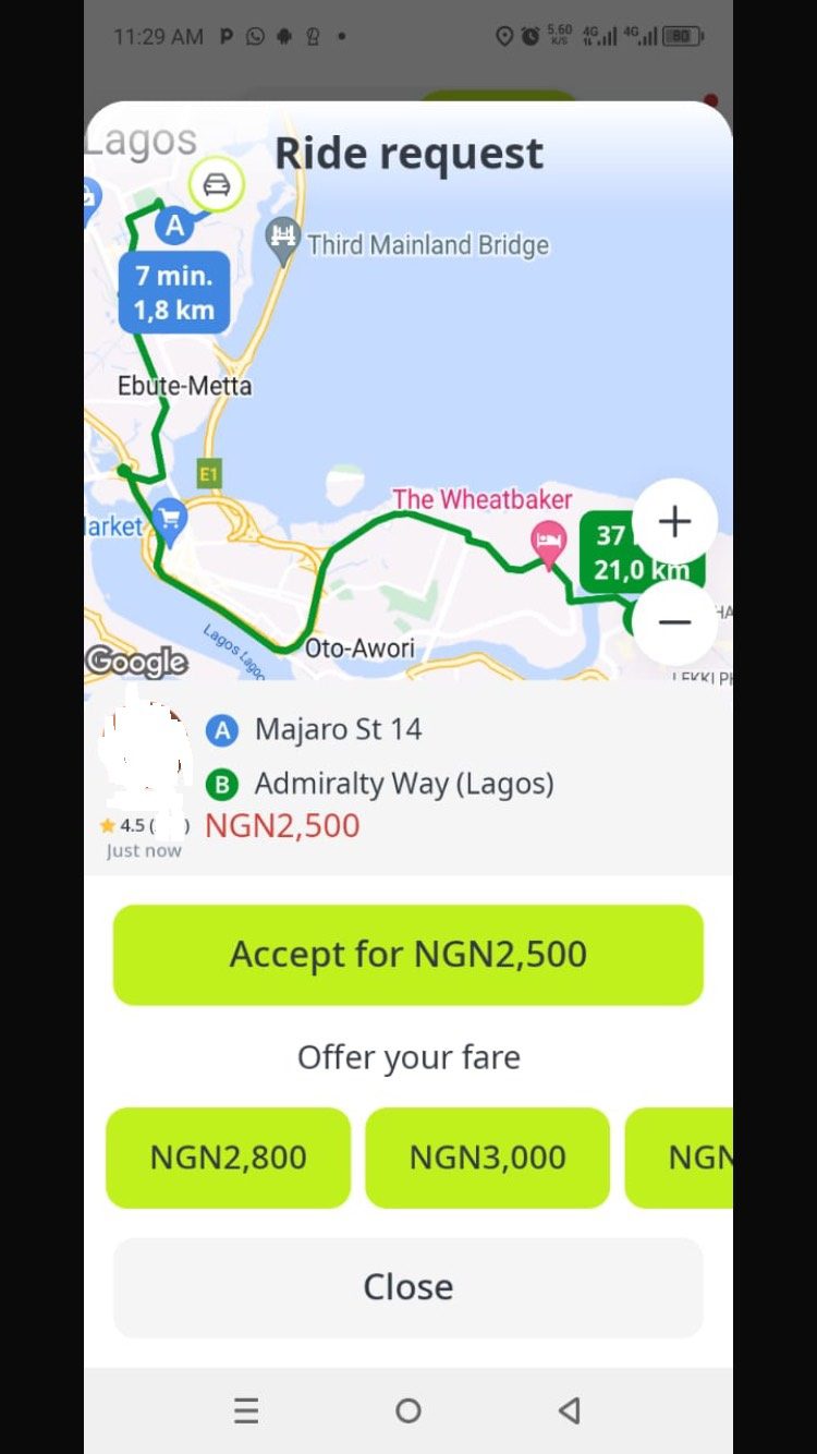 Drivers slam InDrive for ridiculous fare prices offered on its app amid poor earnings