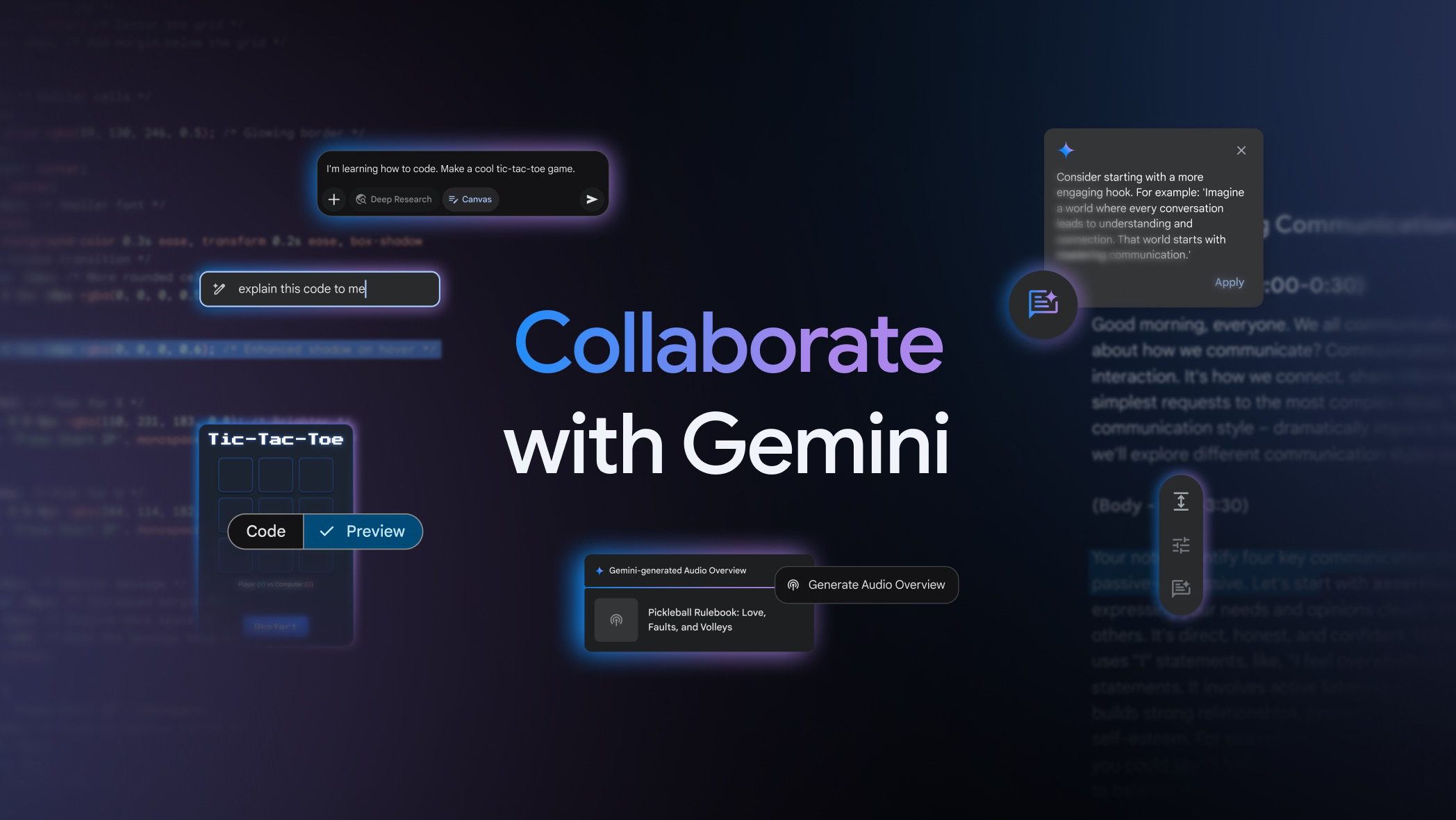Google adds Canvas, Audio Overview to Gemini AI to improve content creation abilities