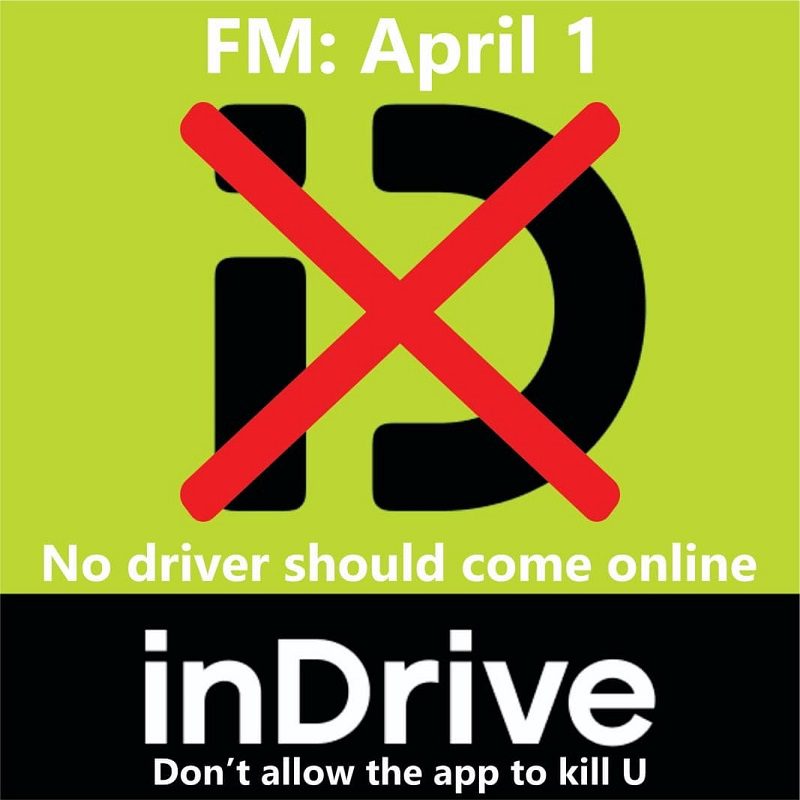 'Drivers are not forced to accept low fares' - inDrive says as drivers boycott app on April 1