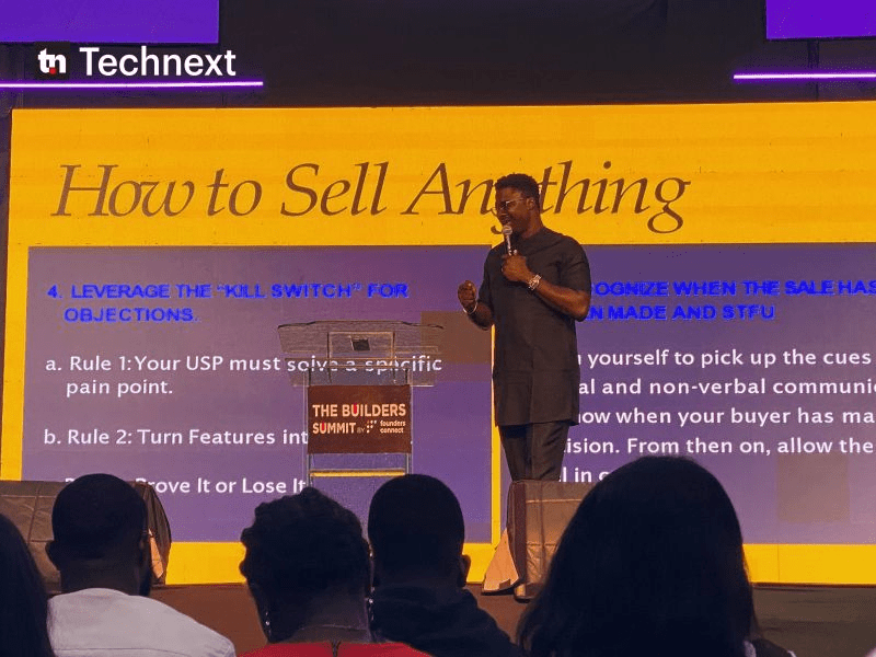 Seye Dele, the CEO of GetPaidHR at The Founders Connect