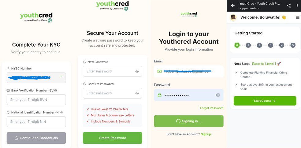 Setting up account