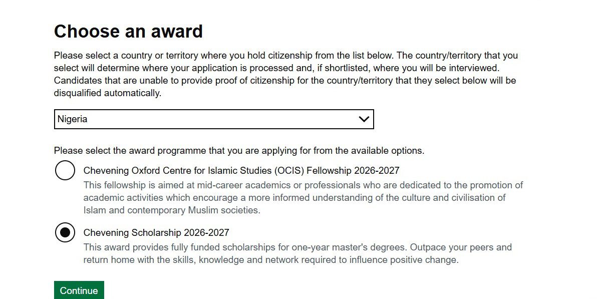 Chevening - Application