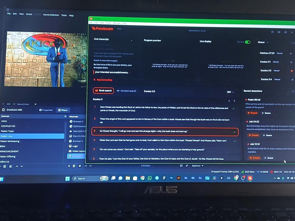 Meet PewBeam, a Bible presentation AI agent rendering scripture in real-time to bring the church into the AI era