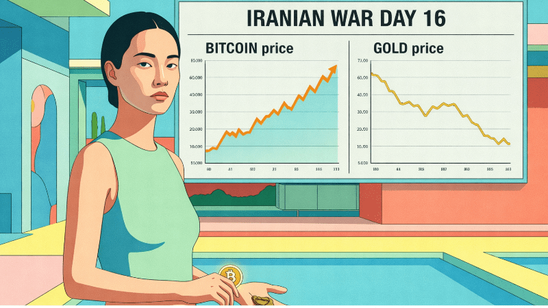 Bitcoin up, gold down: Crypto flips the safe-haven narrative as the Iranian war enters day 16