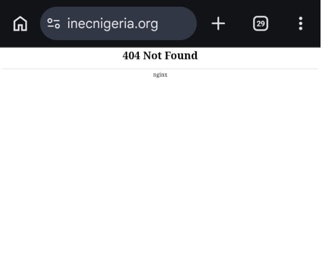 INEC's website goes offline, raising questions about electoral tech readiness.