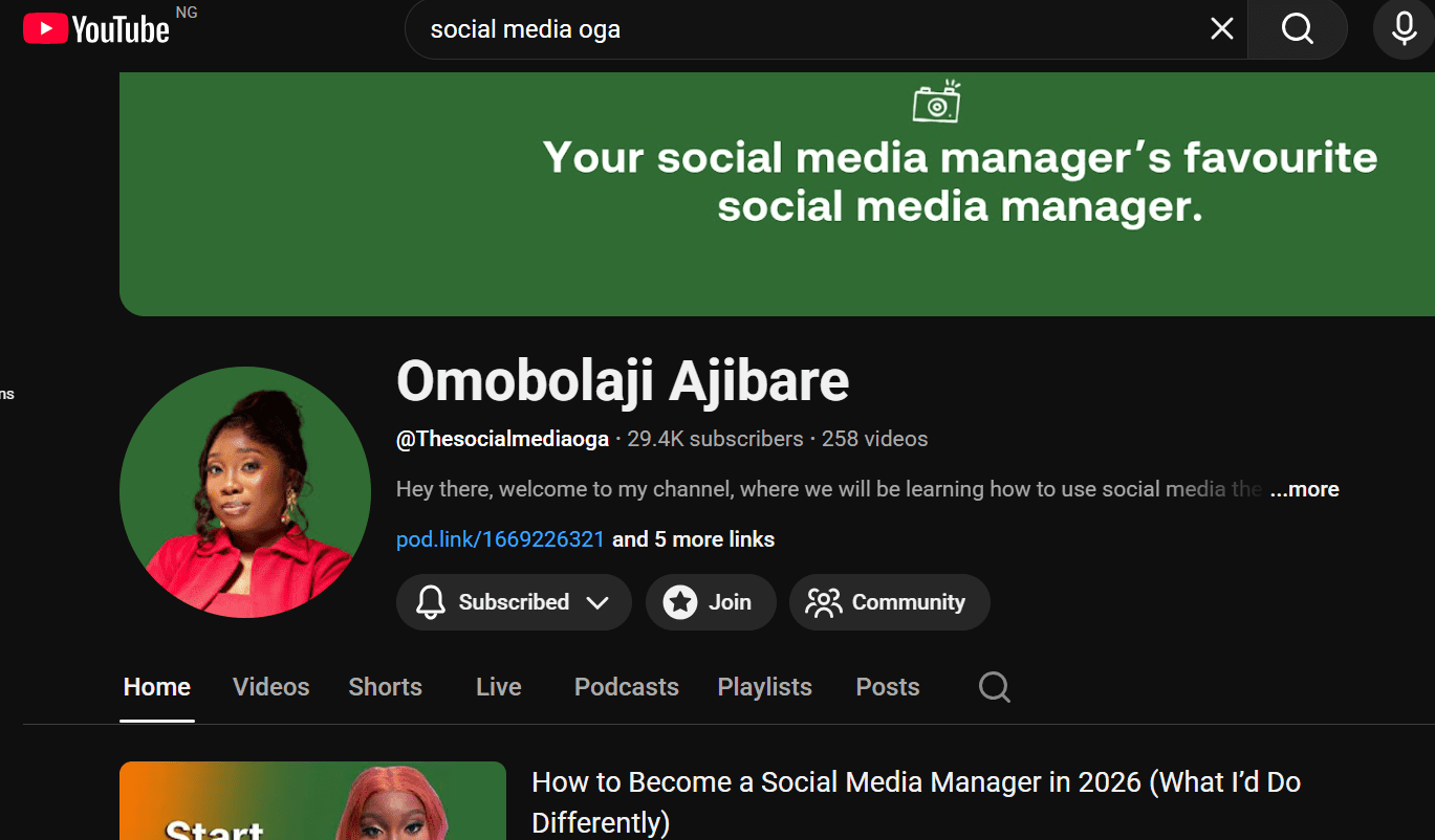 social media oga in tech